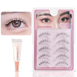 Natural False Eyelashes, Corner of Eyes, Thin Transparent Axis, Handmade, Natural, Short Top Eyelashes, Popular, Handmade False Eyelashes, Actress Eyelashes, Thin Makeup, Clear, Lifestyle Makeup False