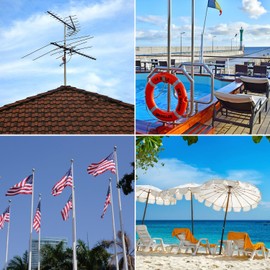 UVKDEENK 2 Pack Antenna Mast Clamp Kit for 2" OD Pole/Pipe, Flagpole Mount Hardware, Mounting Pole Bracket Holder for Flag Post, Satellite Dish, Security Camera, Outdoor Lights/Monopole