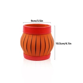 Nwvuop Makeup Brush Holder PU Leather Cosmetic Storage Organiser, Make Up Brush Organiser for Vanity Pen Pencil Holder(Red)