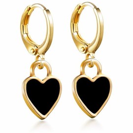 Star Lightning Heart Mini Huggie Hoop Earrings Gold Plated Charm Colorful Enamel Pink Small Crescent Planet Celestial Small Dangle Drop Earrings for Minimalist Birthday Christmas Party Fashion Jewelry