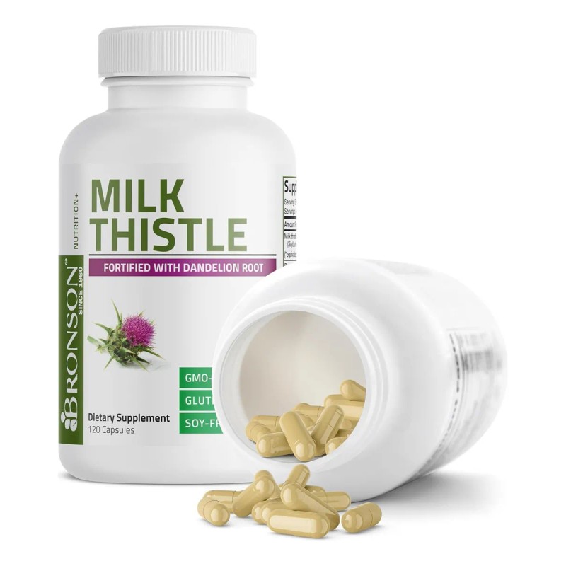 Milk Thistle 1000 Mg Bronson 120 Capsulas Sabor Neutro