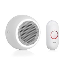 Byron DBY-23531 Wireless Doorbell Kit - Play Your Own Chime Melodies - Maximum Range of 200 Meters - Mute - White