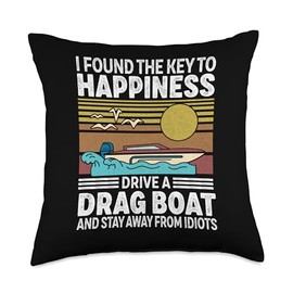 Drag Boat Racing Speedboat Driver Drag Boat Lover Throw Pillow, 18x18, Multicolor