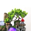 Fountain Waterfall Desktop with Light Indoor Fountain Zen Meditation Plants