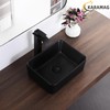 KARAMAG Black Vessel Sink Rectangle 16"x12" Bathroom Sink Rectangular Modern