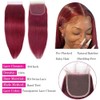 Tuheerst 4x4 Lace Closure Human Hair Closure Straight Burgundy Closure