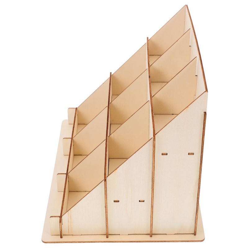 SHINEOFI Wooden Card Display Stand Display Shelves 3 Tiered Display