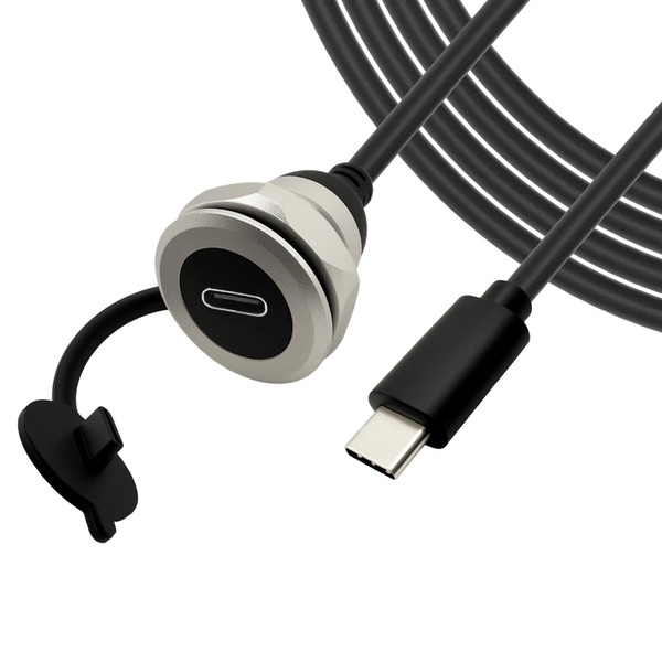 QINJOOELC USB C 3.0 Panel Mount Extension Cable USB3.0 Type-C
