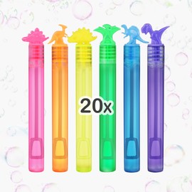 YouCute 20 Packs Mini Bubbles Dinosaur Bubbles With Bubble Wand Bottles Birthday Bubble Solution Blowers For Kids Children Party Supply Summer Outdoor Toys, Assorted (6633)