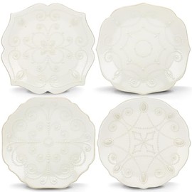 Lenox 829072 French Perle White 4-Piece Assorted Dessert Plate Set