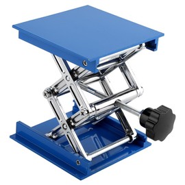 Lift Tables,Blue Electroplated Aluminum Lab Lifting Platform Stand Rack Scissor Jack Lifter 100 x 100mm Laboratory Lifting Rack