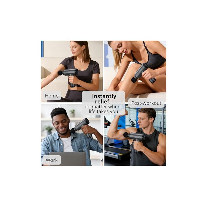 BarberBoss Mini Massage Gun with Pressure Sensor, 5 Intensity Levels