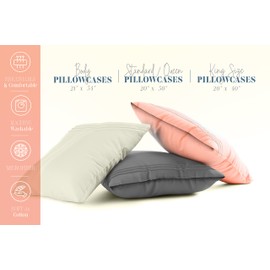 Elegant Comfort Solid Pillowcases 1500 Premium Hotel Quality Microfiber - Smooth Weave, Wrinkle and Stain Resistant, Easy Slip-On, 2-Piece Set, King Pillowcase, Black