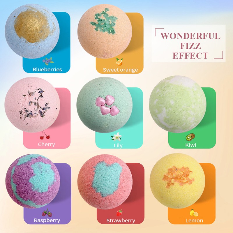 8PCS Aromatherapy Bath Bombs Scented Shower Bath Salt Ball Stress