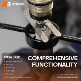 Universal Motorcycle Fork Service Tool Kit,（Fork Oil Level Tool, Fork Spring Compressor and Damper Rod Bleed Tool） Fork Maintenance Tool Set for Most Upside Down Street Bike Motorcycle Forks