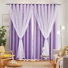 Azurehop Double Layer Star Rainbow Curtains, Kids Nursery Blackout Princess
