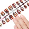 72Pcs Chrome Nail Tips Cat Eye Press on False Nails