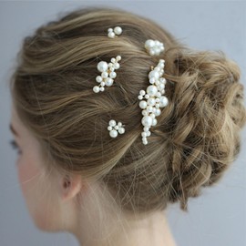 Pearl Pin, Hair Ornament, Headdress, U-pins, Hairpin, For Photography, Everyday Use, School Entrance Ceremonies, Graduations, Weddings, Coming-of-Age Ceremonies, Anniversary, Fashionable Gift, 5