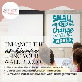Small Acts Change The World Quote Decals for Walls - Sayings for Wall Decor - Removable Inspirational Quotes Wall Decals - Decals for Classroom - Wall Stickers Quotes
