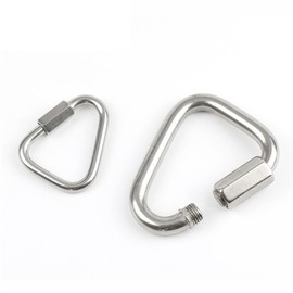 HOUSON 6PCS M6 Delta Quick Link, 304 Stainless Steel Triangle Locking Carabiner Chain Link Carabiner Clips for Hammocks Punching Bags Swing Chairs Gym