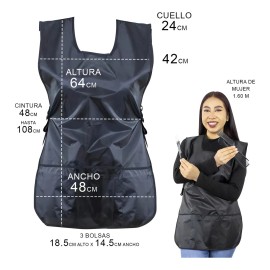 Magenta Robe Women Jorongo Apron Bib Black Bar-ng