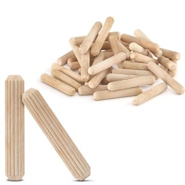 PXBBZDQ Wooden Dowel Pins 100 Pcs Fluted Wood Dowel Pins, Made of Hardwood (1/2" x 2")