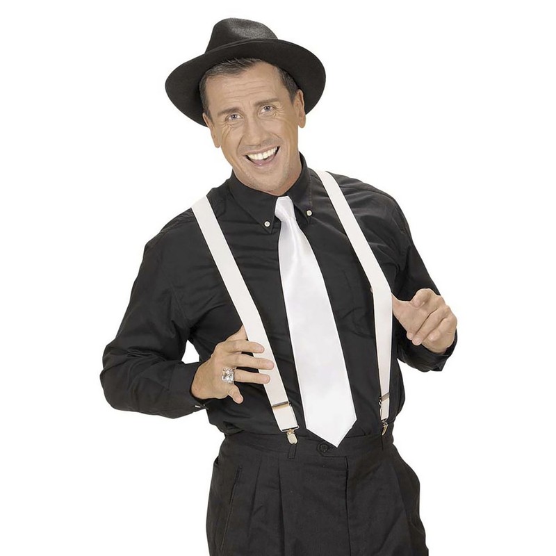 Braces White Accessory for Fancy Dress