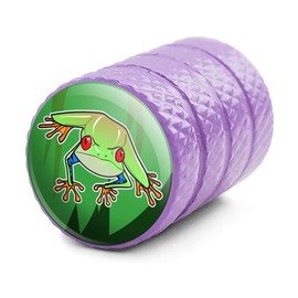 GRAPHICS & MORE Tree Frog on Leaf Tire Rim Wheel Aluminum Valve Stem Caps