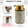 GIRLUFO Handmade Brown Foam Soap Dispenser,Ceramic Hand Soap Dispenser with