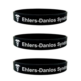 Butler & Grace Ehlers Danlos Syndrom Syndrome Medical Alert Armband Armbänder Silikon ID Band Awareness Zustand Mens Womens Medic Adult Gift UK (Set Of 3 - Black)
