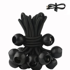 20pcs Ball Bungee Cords, Black Tarp Ties Multipurpose Tie Down Cord for Camping Tents Tarp Canopy Shelter Wall Wire Holding Hoses and Pipe Cargo Hoses (Cord Length: 6inch)