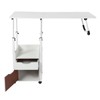 YIYIONCE Overbed Table with Storage 2 in 1 Foldable Overbed