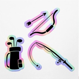Holographic Decal Stickers Of Fishing And Golf Premium Waterproof Vinyl Decal Stickers For Laptop Phone Accessory Helmet Car Window Mug Tuber Cup Door Wall Decoration ANDVER3c12561HO110422