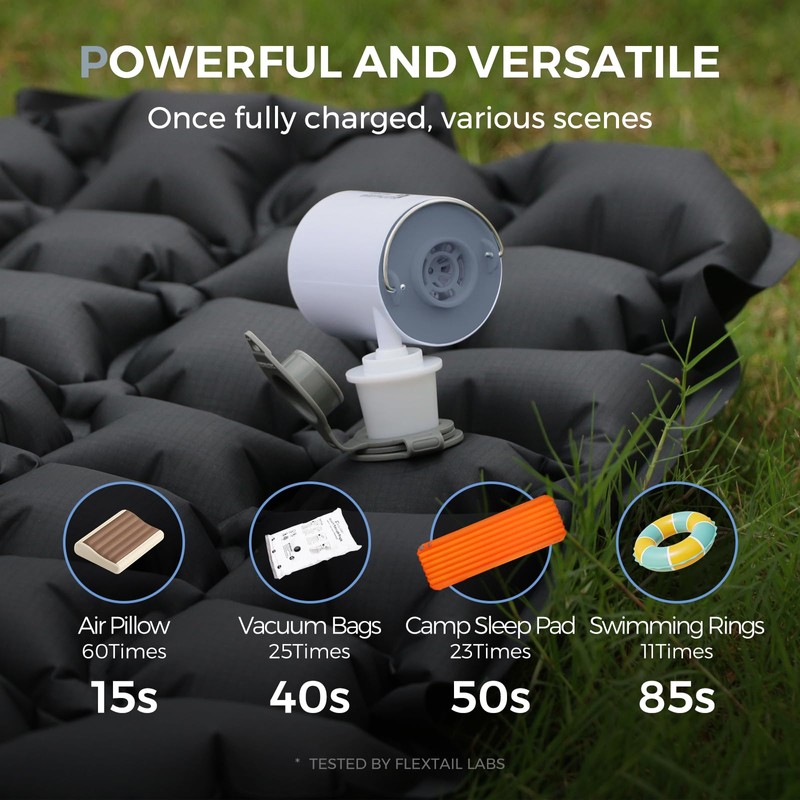 FLEXTAILGEAR Portable Air Pump for Inflatables, 2.8 oz Ultra-Mini Air