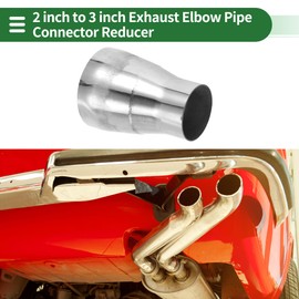 Motoforti 2" OD to 3" OD Mandrel Exhaust Pipe Adapter Concentric Reducer Car Exhaust Pipe Tubing Piping Adapter 4inch/100mm Length T304 Stainless Steel Silver Tone 4 Pcs