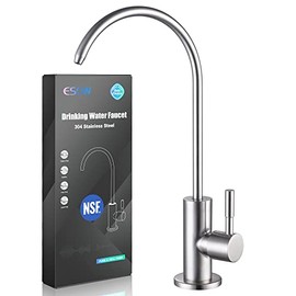 ESOW Kitchen Water Filter Faucet, 100% Lead-Free Drinking Water Faucet Fits Most Reverse Osmosis Units or Water Filtration System in Non-Air Gap, Stainless Steel 304 Body Brushed Nickel Finish