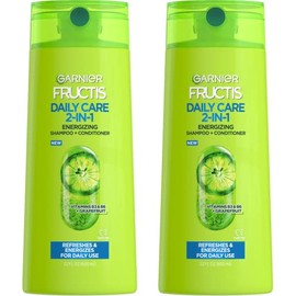Garnier Hair Care Fructis Fortifying Paraben-Free 2-in-1 Shampoo and Conditioner for Stronger Looking Hair with Touchable Softness, 22 Fl Oz, 2 Count