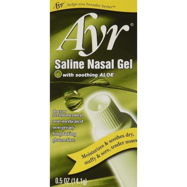 Ayr Saline Nasal Gel, with Soothing Aloe, 0.5 Ounce Tube (Pack of 3)
