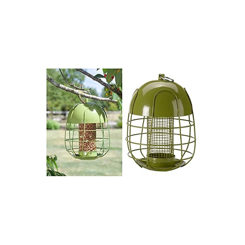 Chapel Wood Acorn Steel Squirrel Proof Peanut Feeder Green