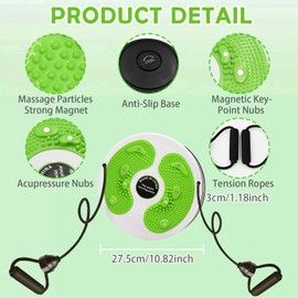 Twist Waist Disc Board with Drawstring, Waist-Lowering Multifunctional Magnetic Balance Board Pedal, Resistance Bands Massage Foot Sole Home Fitness Equipment, Aerobic Exercises, Fitness Accessories