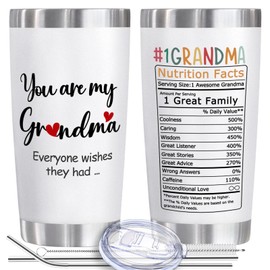EchoMaven Grandma Gifts for NaNa from Grandkids - Mothers Day & Christmas Grandmother Gifts & Birthday Nana Gift - You Are My Grandma Everyone Wishes Cup Tumbler - 20oz White