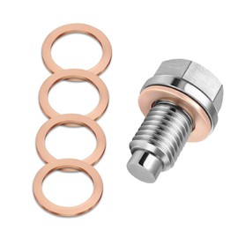 Zeathery M14x1.5MM Stainless Steel Engine Magnetic Oil Drain Plug, Sealed Waterproof Bolt with Washer, Oil Leak Prevention Replacement Part, Fits Most Cars SUVs Trucks Motorcycles Boats(Silver)