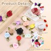 sourcing map 50pcs White Ribbon Roses 5/8" x1-3/16 Mini Roses