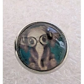 Elephant Funny in Glasses Small Round Silver Alloy Post Stud Earrings Jewelry