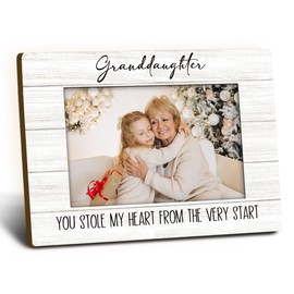 Foyoulame Granddaughter 4x6 Picture Frame, Granddaughter Gifts from Grandma Grandpa Grandparents Wooden Picture Frame, Grand Daughter Gifts Decorative Photo Frames for Table Desk Decor