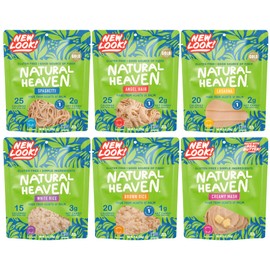 Natural Heaven Hearts of Palm Variety 6-Pack – Spaghetti Noodles, Angel Hair Pasta, Lasagna, White & Brown Rice, Creamy Mash, Low-Calorie, Keto & Gluten-Free Food, 9 Oz Ea