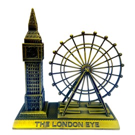 Bells Box Big Ben & Rotating London Eye Alloy Metal Figurine – London Souvenir Landmark Decoration Model Statue