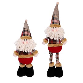 Christmas Decoration Figures Extendable Leg Santa Snowman Reindeer Figures Doll Xmas Indoor Ornaments Table Christmas Party Tree Hanging Decor for Restaurants Office,Adjustable Height 51(max) x12.5CM