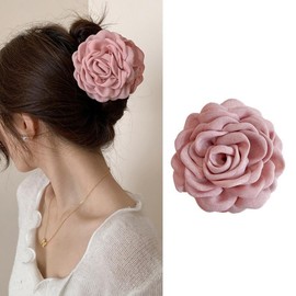 WENJESO French Retro Rose, Large Hair Clip, Shark Clip, Back Clip, Hair, Flower, Head Accessory, Women's, Resort Style