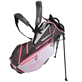 RAM Golf Ladies FX Lightweight Golf Stand Carry Bag, Grey/White/Pink